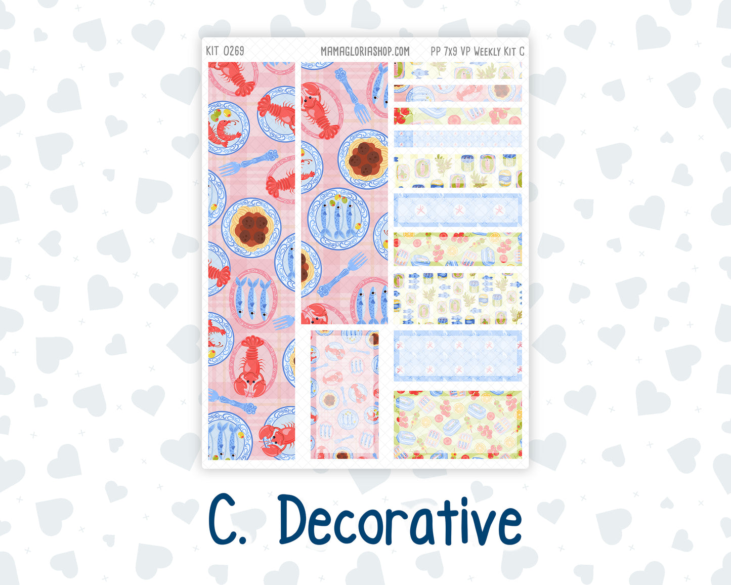 Kit 0269 - 7x9 - Vertical Priorities - Plum Paper - Weekly Kit - June - Dolce Mare