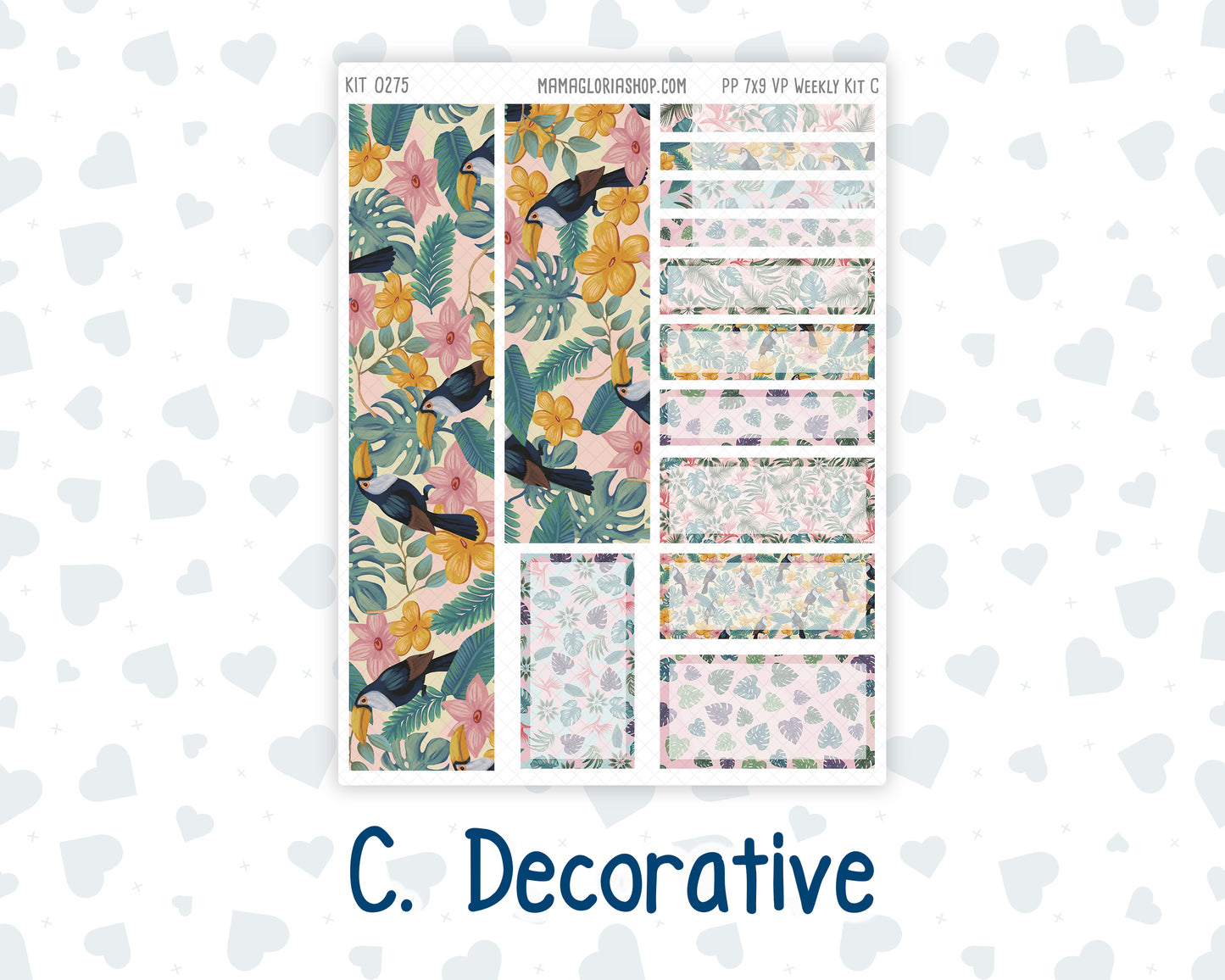Kit 0275 - 7x9 - Vertical Priorities - Plum Paper - Weekly Kit - July - Tropical Safari Blush