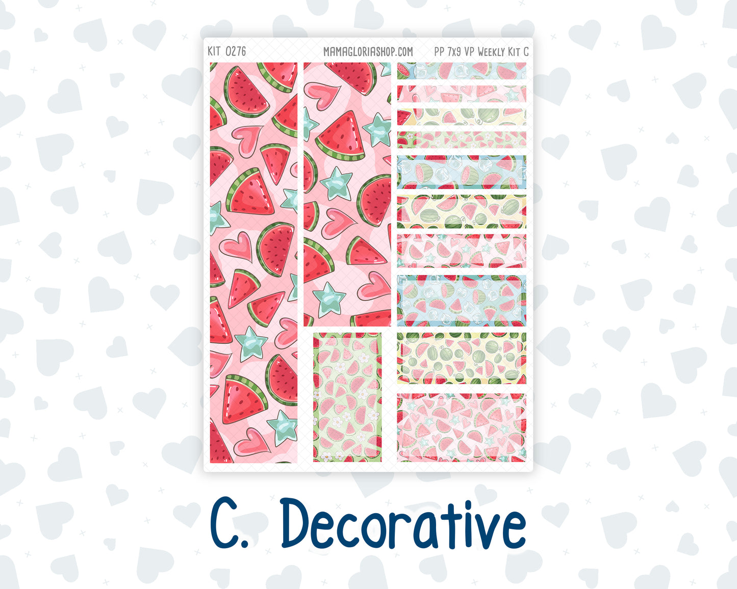 Kit 0276 - 7x9 - Vertical Priorities - Plum Paper - Weekly Kit - July - Melon Crush