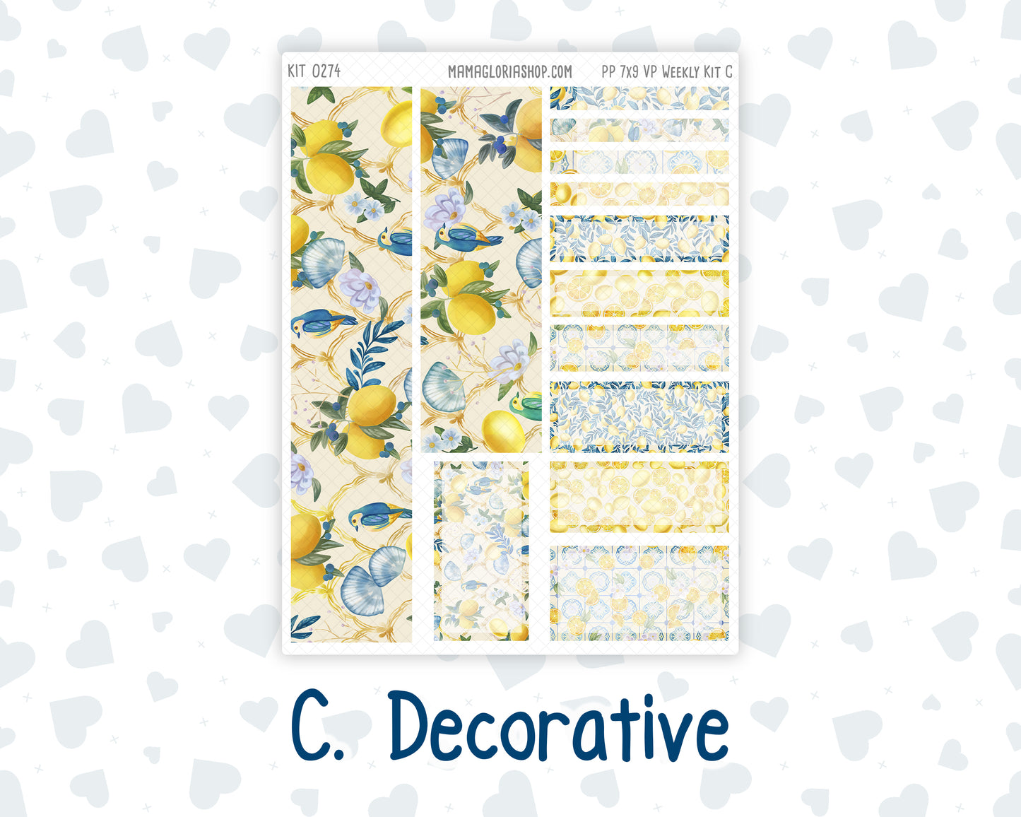 Kit 0274 - 7x9 - Vertical Priorities - Plum Paper - Weekly Kit - July - Sunny Lemon Shore
