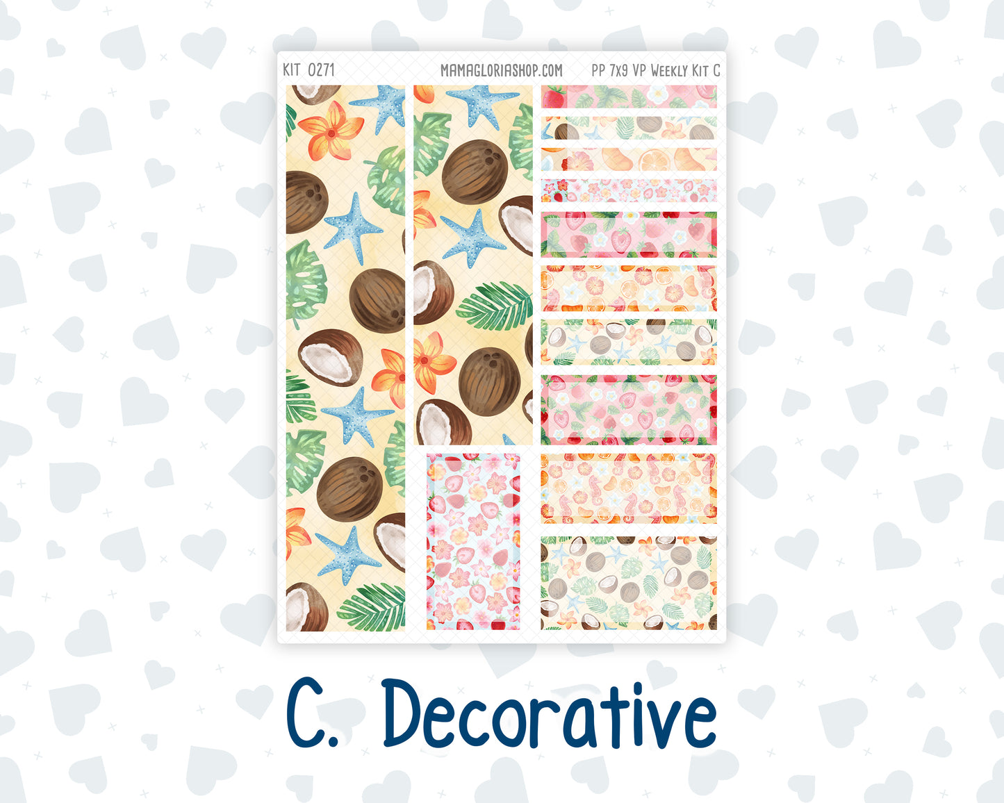 Kit 0271 - 7x9 - Vertical Priorities - Plum Paper - Weekly Kit - June - Strawberry Shore