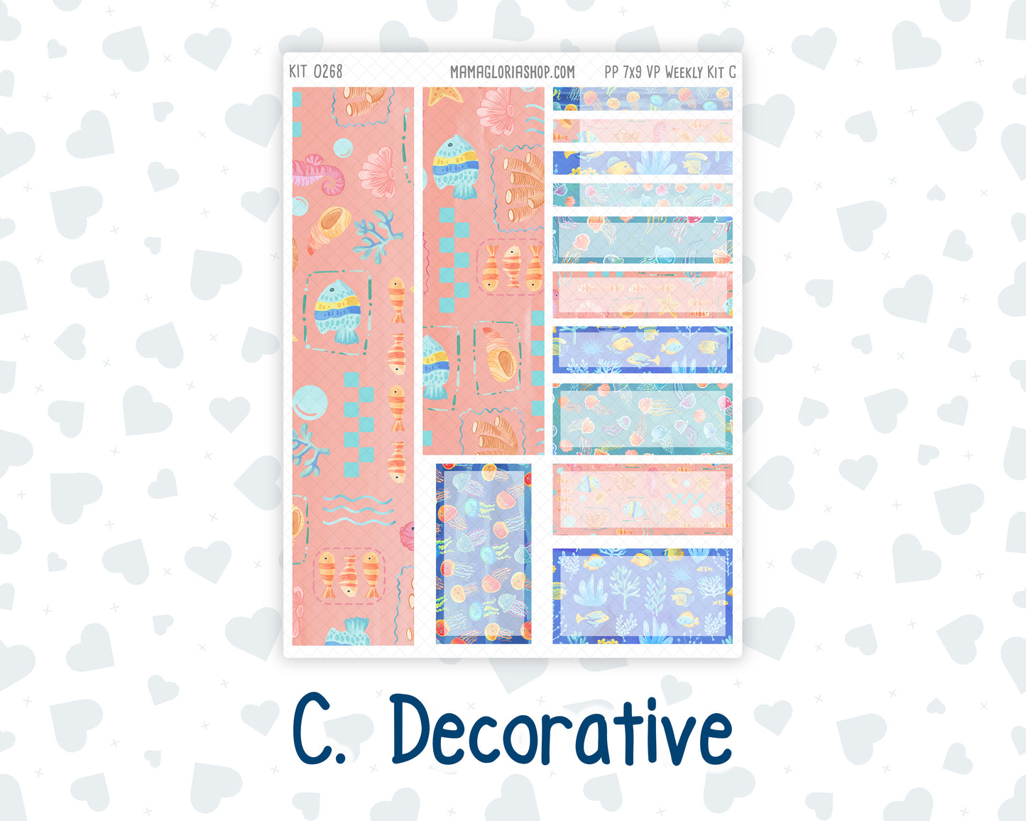 Kit 0268 - 7x9 - Vertical Priorities - Plum Paper - Weekly Kit - June - Sea Sweeties