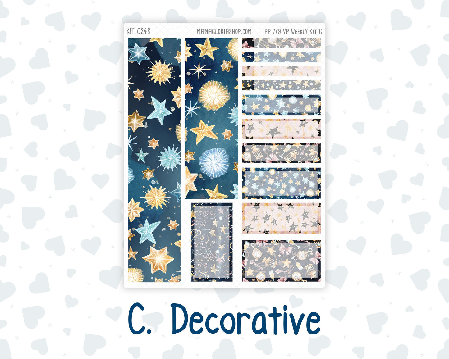 Kit 0248 - 7x9 - Vertical Priorities - Plum Paper - Weekly Kit - January - Midnight Countdown