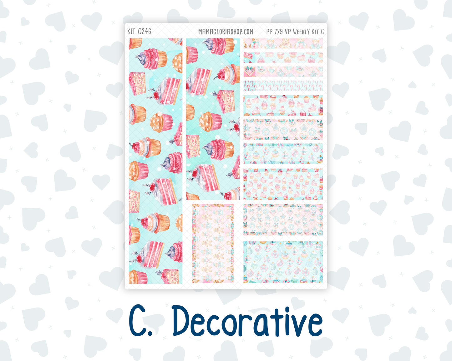 Kit 0246 - 7x9 - Vertical Priorities - Plum Paper - Weekly Kit - December - Gingerbread Sweets