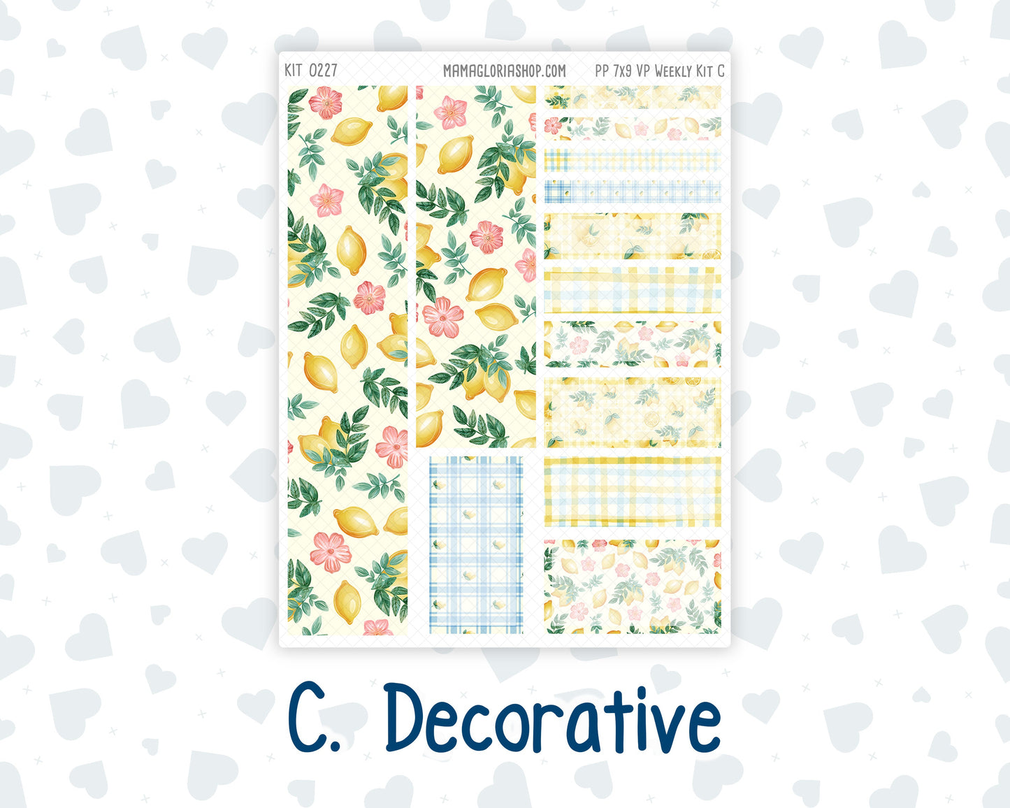 Kit 0227 - 7x9 - Vertical Priorities - Plum Paper - Weekly Kit - July - Lemon Grove