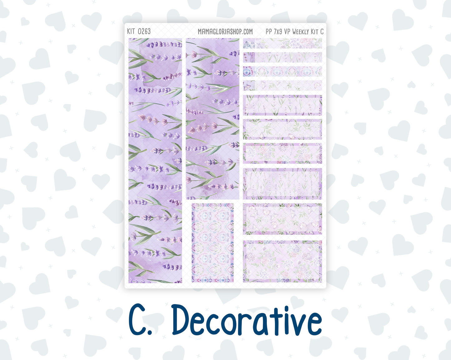 Kit 0263 - 7x9 - Vertical Priorities - Plum Paper - Weekly Kit - April - Lavender Drift