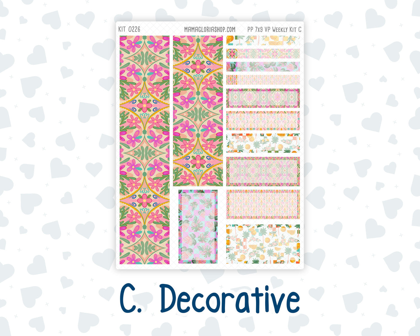 Kit 0226 - 7x9 - Vertical Priorities - Plum Paper - Weekly Kit - July - Tropical Whimsy