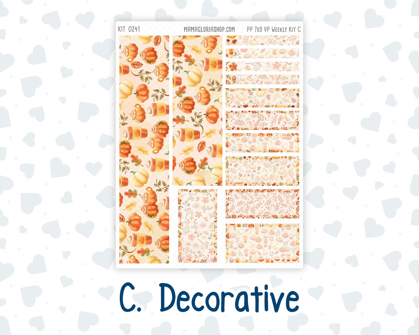 Kit 0241 - 7x9 - Vertical Priorities - Plum Paper - Weekly Kit - November - Pumpkin Latte