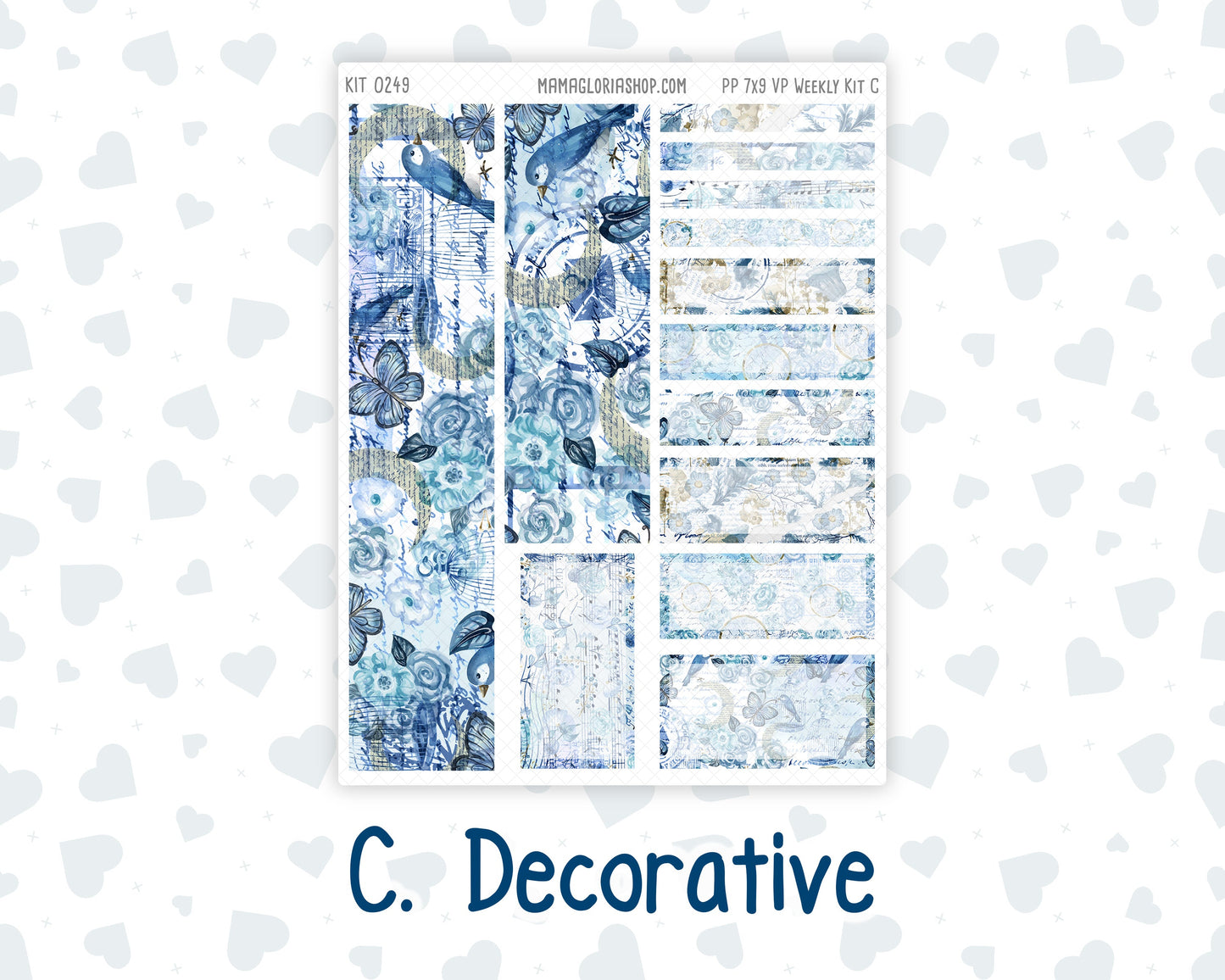 Kit 0249 - 7x9 - Vertical Priorities - Plum Paper - Weekly Kit - January - Icy Lace