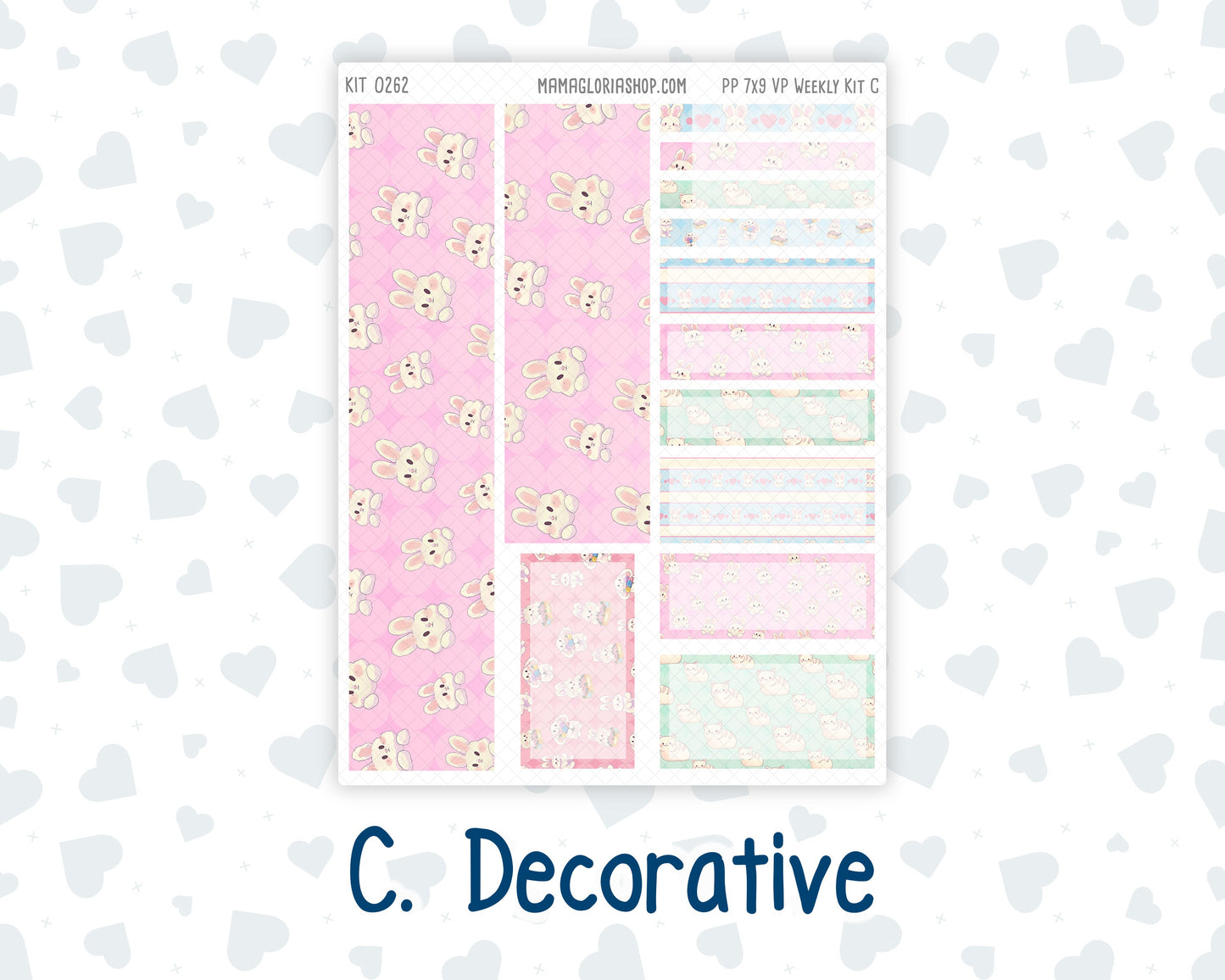 Kit 0262 - 7x9 - Vertical Priorities - Plum Paper - Weekly Kit - April - Spring Puffs
