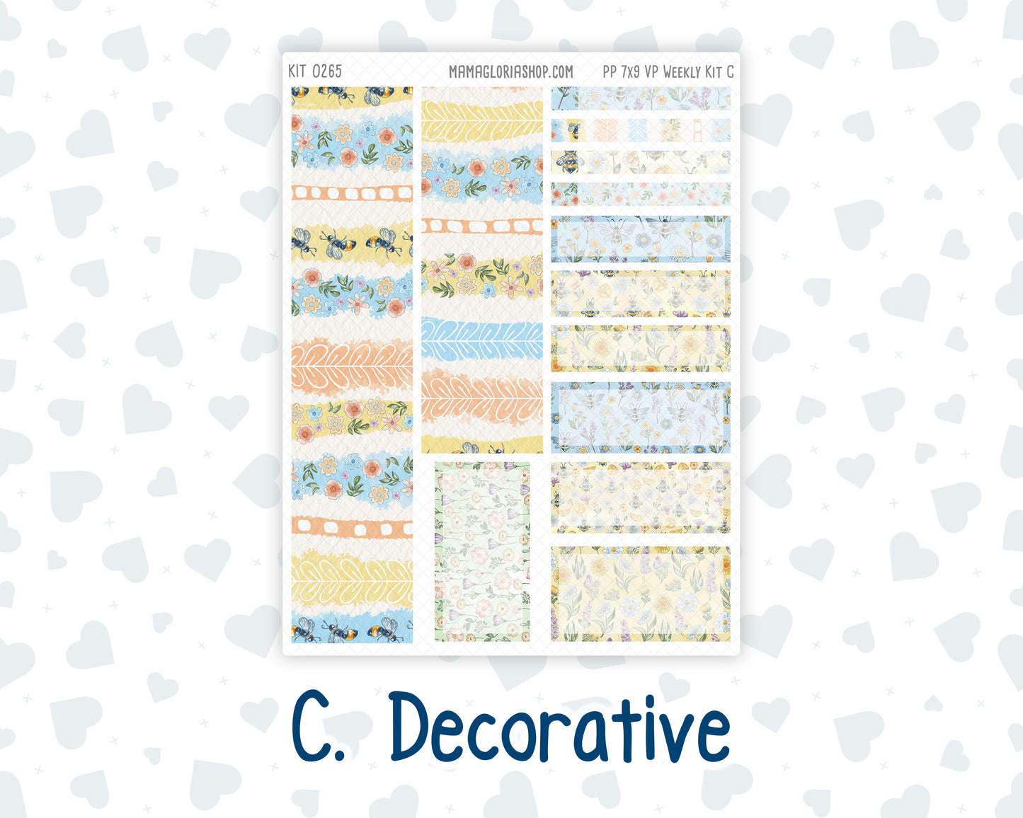 Kit 0265 - 7x9 - Vertical Priorities - Plum Paper - Weekly Kit - May - Honeybee Sky