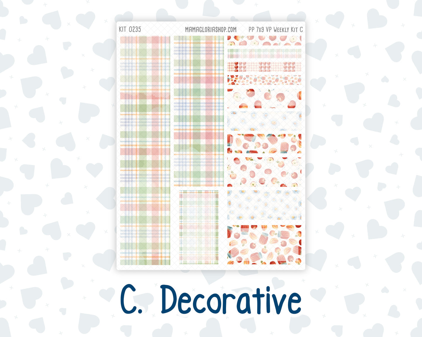 Kit 0235 - 7x9 - Vertical Priorities - Plum Paper - Weekly Kit - September - Apple Orchard