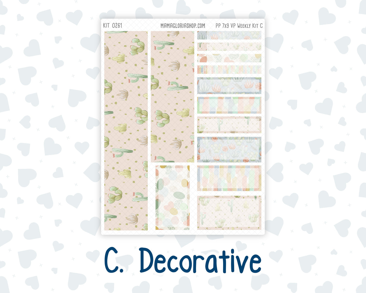 Kit 0261 - 7x9 - Vertical Priorities - Plum Paper - Weekly Kit - April - Llama Spring