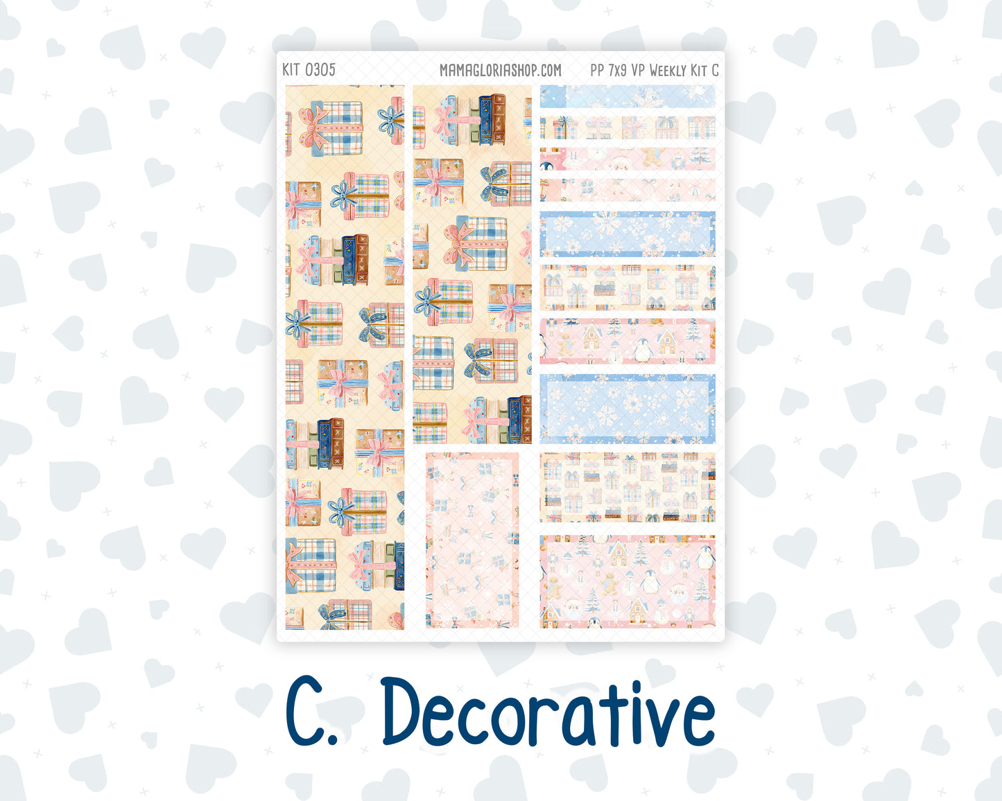 Kit 0305 - 7x9 - Vertical Priorities - Plum Paper - Weekly Kit - December - Sugarplum Parade