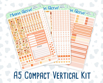 Kit 0241 - A5 Compact Vertical - Weekly Kit - November - Pumpkin Latte