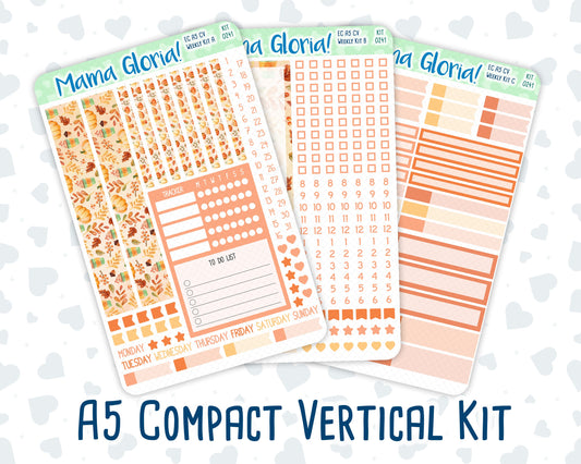 Kit 0241 - A5 Compact Vertical - Weekly Kit - November - Pumpkin Latte