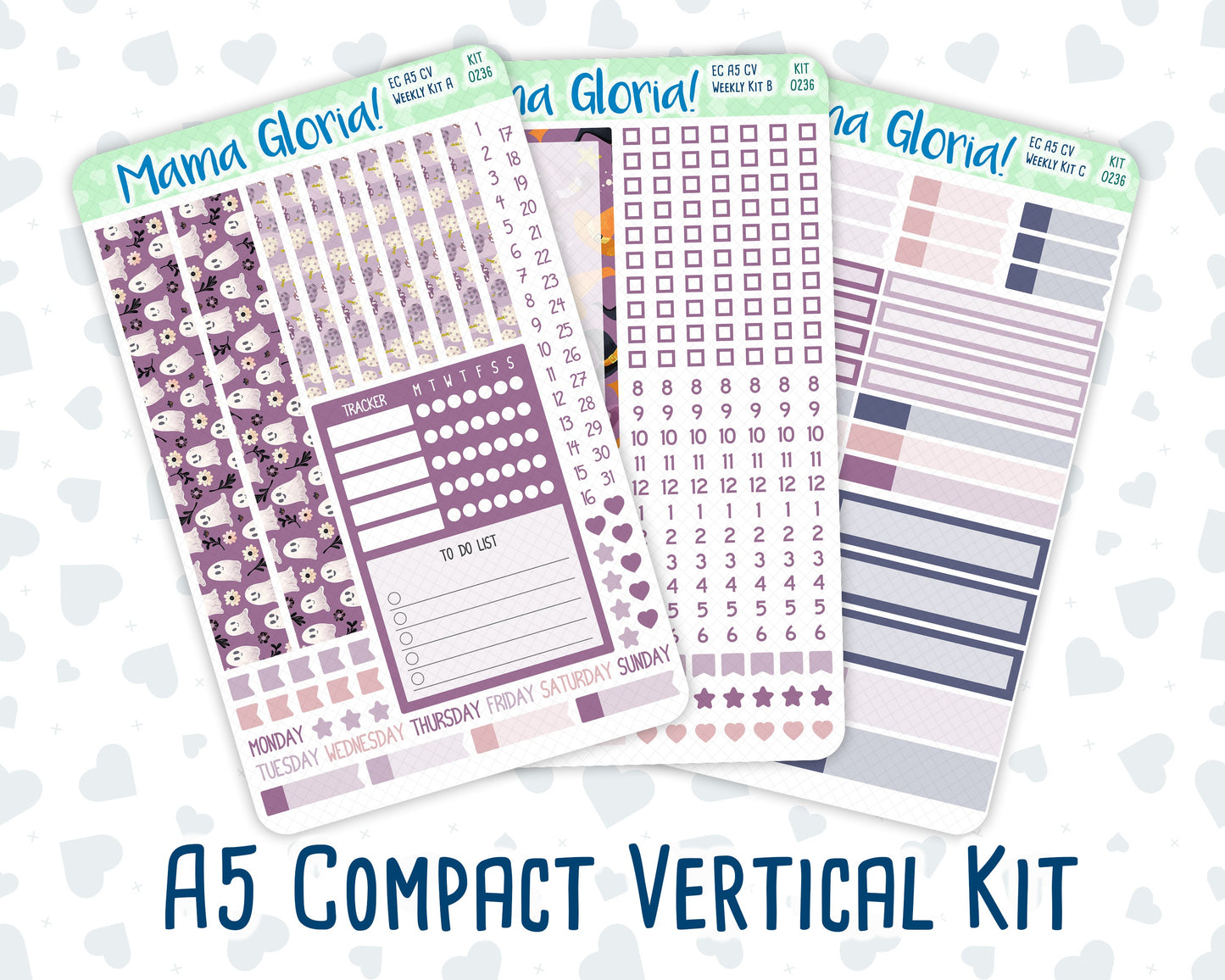 Kit 0236 - A5 Compact Vertical - Weekly Kit - October - Sweet & Spooky