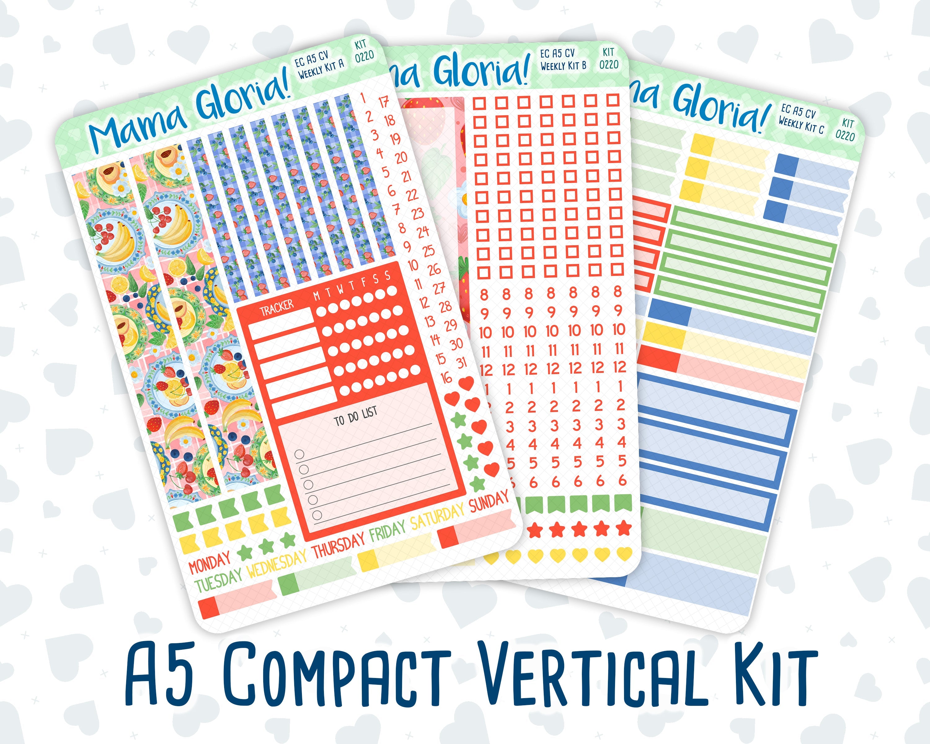 June Compact Kit 0220 - A5 Compact Vertical - Weekly Kit - June - June Berries ...