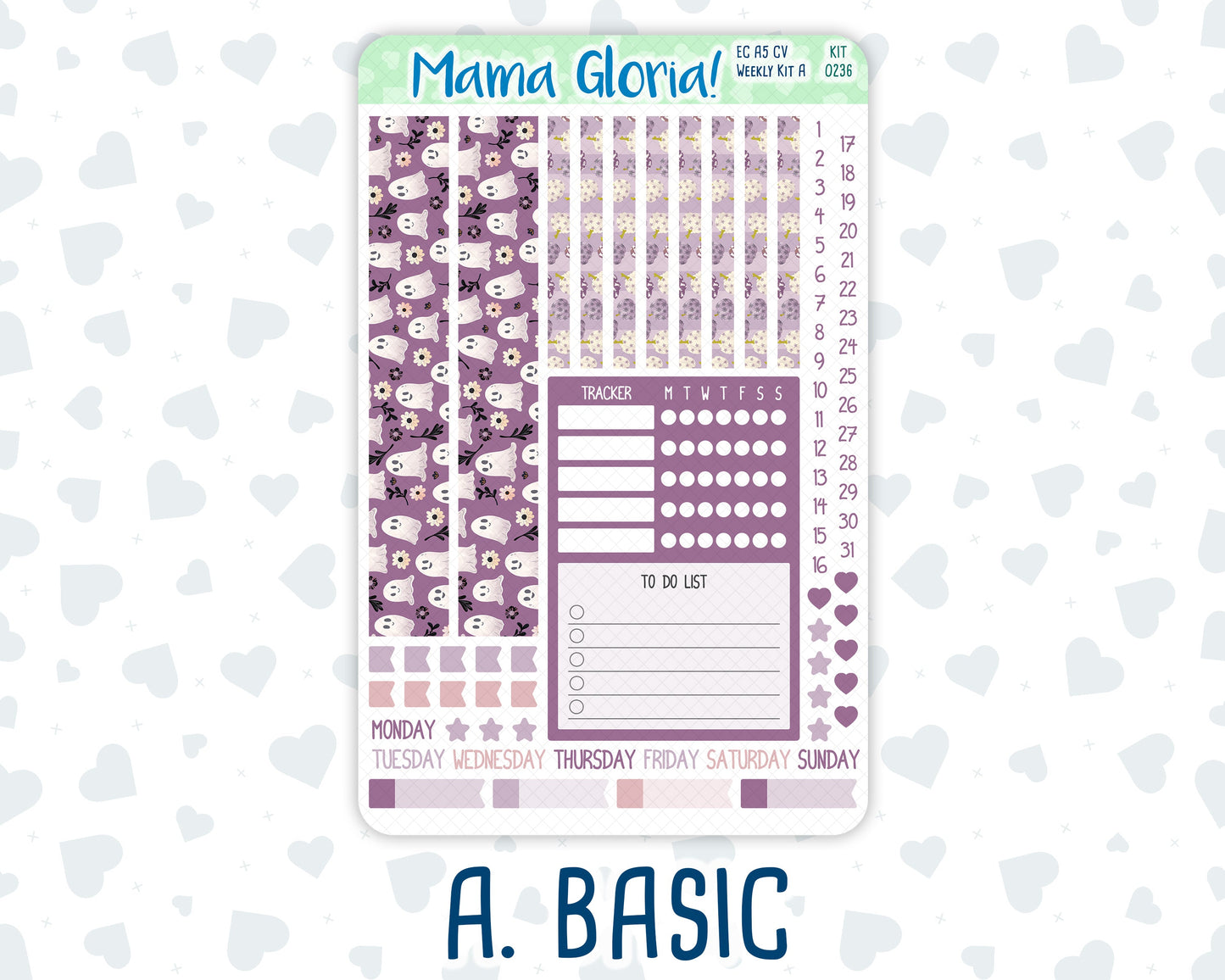 Kit 0236 - A5 Compact Vertical - Weekly Kit - October - Sweet & Spooky