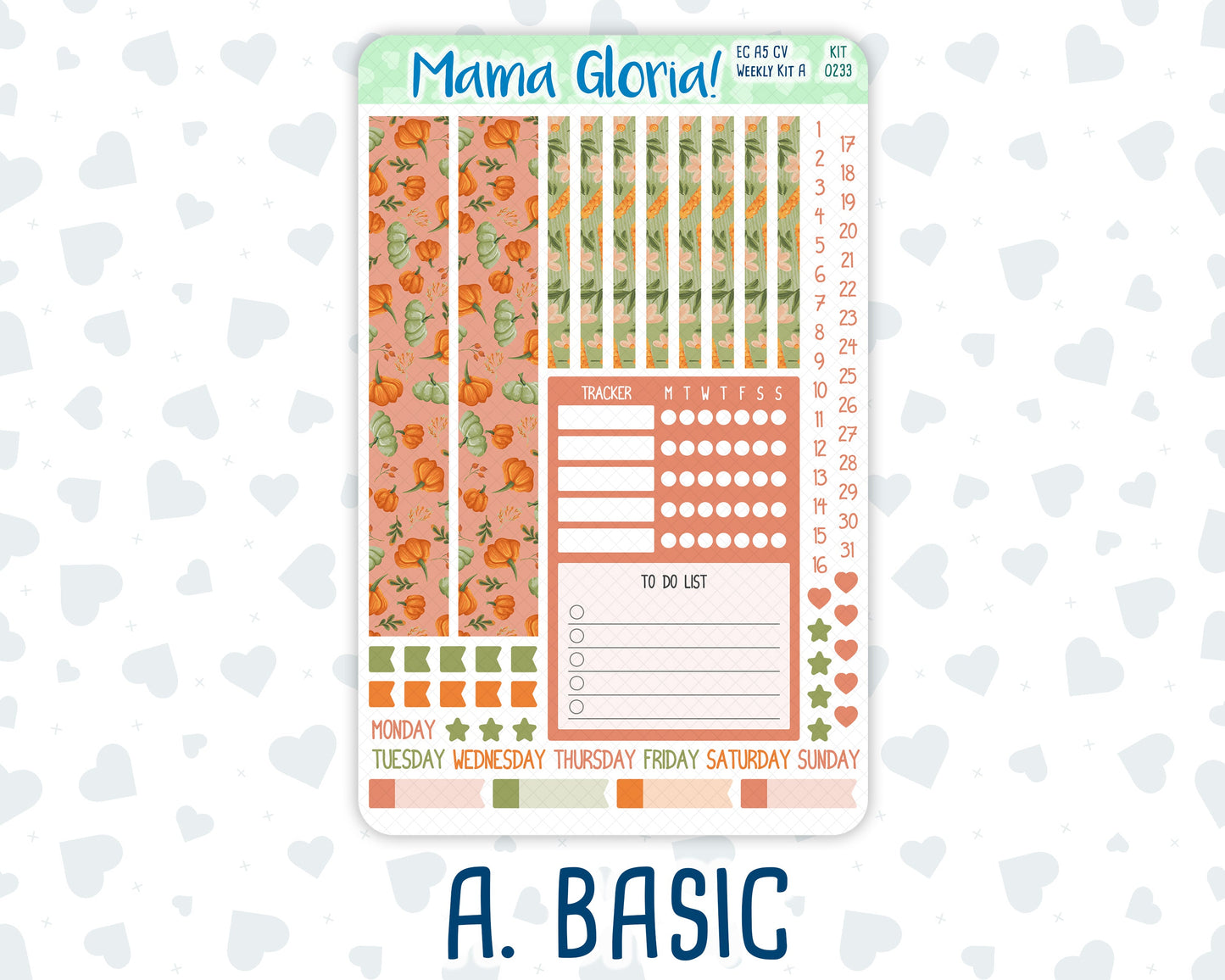 Kit 0233 - A5 Compact Vertical - Weekly Kit - September - Cinnamon Days