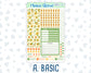 Kit 0229 - A5 Compact Vertical - Weekly Kit - August - Golden Faces