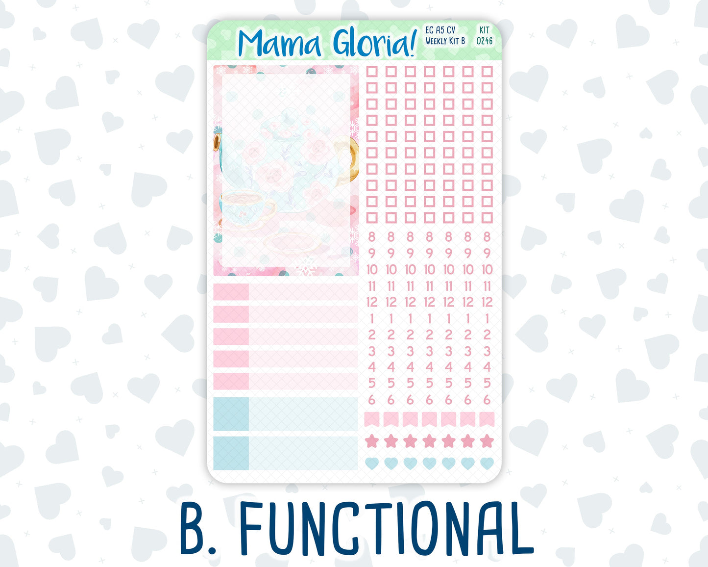 Kit 0246 - A5 Compact Vertical - Weekly Kit - December - Gingerbread Sweets