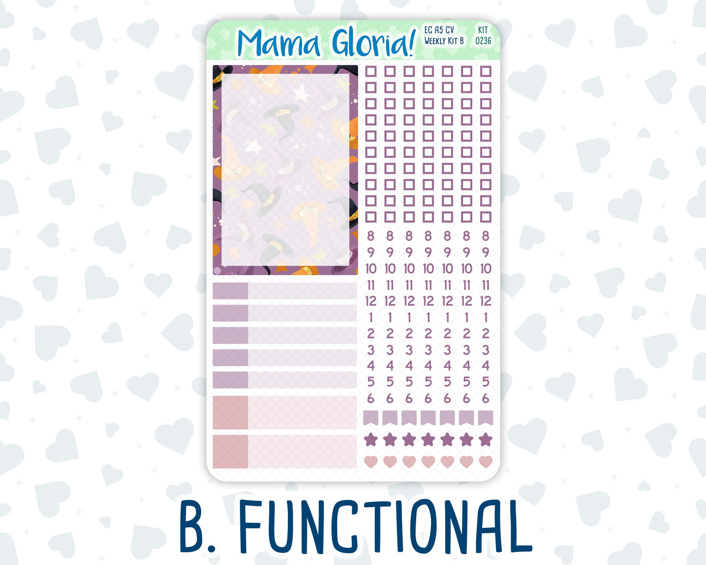 Kit 0236 - A5 Compact Vertical - Weekly Kit - October - Sweet & Spooky