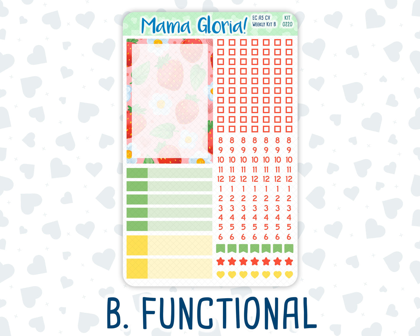 Kit 0220 - A5 Compact Vertical - Weekly Kit - June - June Berries