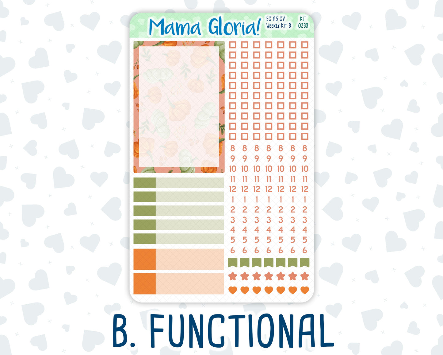 Kit 0233 - A5 Compact Vertical - Weekly Kit - September - Cinnamon Days