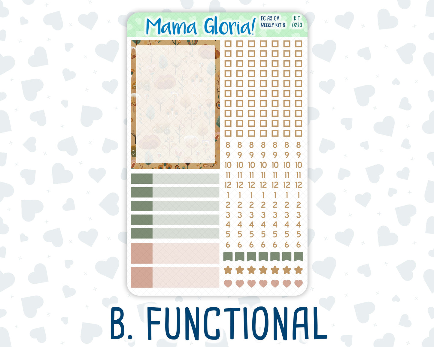 Kit 0243 - A5 Compact Vertical - Weekly Kit - November - Boho Autumn