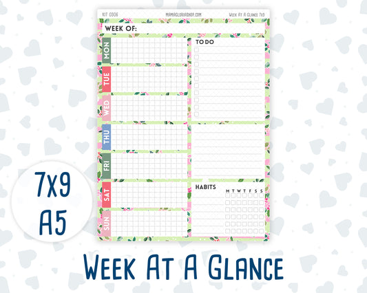 Kit 0306 - Week At A Glance - For 7x9 & A5 Planners | Notebooks - December - Jolly Mischief