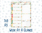 Kit 0271 - Week At A Glance - For 7x9 & A5 Planners | Notebooks - June - Strawberry Shore