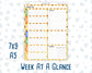 Kit 0229 - Week At A Glance - For 7x9 & A5 Planners | Notebooks - August - Golden Faces