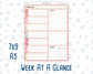 Kit 0254 - Week At A Glance - For 7x9 & A5 Planners | Notebooks - February - Valentine Village