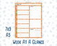 Kit 0233 - Week At A Glance - For 7x9 & A5 Planners | Notebooks - September - Cinnamon Days