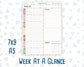 Kit 0232 - Week At A Glance - For 7x9 & A5 Planners | Notebooks - September - Heirloom Garden