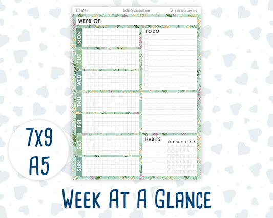 Kit 0264 - Week At A Glance - For 7x9 & A5 Planners | Notebooks - May - Spring Walk