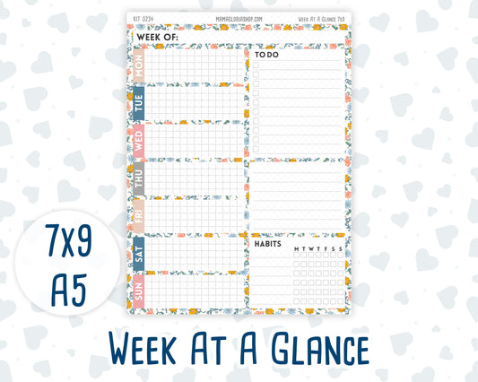 Kit 0234 - Week At A Glance - For 7x9 & A5 Planners | Notebooks - September - REF - Kit 0234 – Reader’s Escape - September