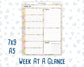 Kit 0280 - Week At A Glance - For 7x9 & A5 Planners | Notebooks - Half Past Six In August