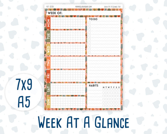 Kit 0239 - Week At A Glance - For 7x9 & A5 Planners | Notebooks - October - October Stroll