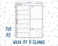 Kit 0250 - Week At A Glance - For 7x9 & A5 Planners | Notebooks - Quiet January