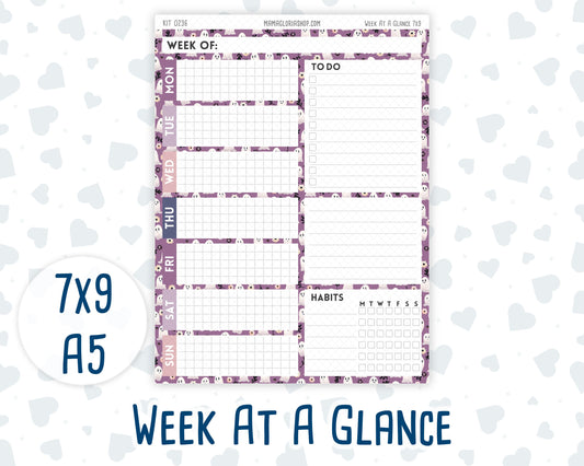 Kit 0236 - Week At A Glance - For 7x9 & A5 Planners | Notebooks - October - Sweet & Spooky