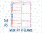 Kit 0273 - Week At A Glance - For 7x9 & A5 Planners | Notebooks - July - Americana In Bloom