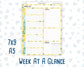 Kit 0227 - Week At A Glance - For 7x9 & A5 Planners | Notebooks - July - Lemon Grove
