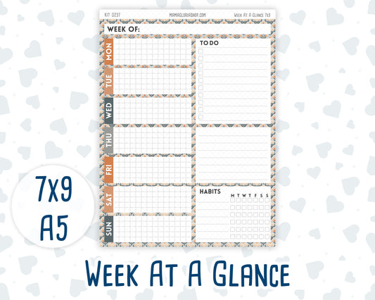 Kit 0237 - Week At A Glance - For 7x9 & A5 Planners | Notebooks - October - Forest Folk