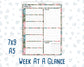 Kit 0275 - Week At A Glance - For 7x9 & A5 Planners | Notebooks - July - Tropical Safari Blush