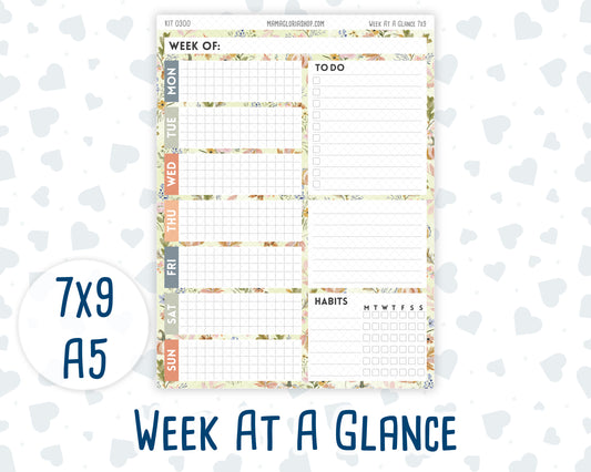 Kit 0300 - Week At A Glance - For 7x9 & A5 Planners | Notebooks - October - Autumn Stroll
