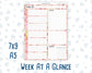 Kit 0294 - Week At A Glance - For 7x9 & A5 Planners | Notebooks - September - Rosy Reveria