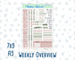 Kit 0257 - Weekly Overview - For 7x9 & A5 Planners | Notebooks - March - Blush Garden
