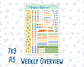 Kit 0229 - Weekly Overview - For 7x9 & A5 Planners | Notebooks - August - Golden Faces